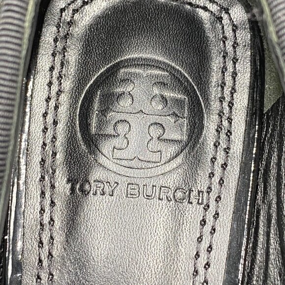 Tory Burch Asher Patent Studded Rockstud Pump Black Women's Size 6 - Picture 9 of 12